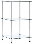 vidaXL Kastje 3-laags 40x40x67 cm gehard glas transparant