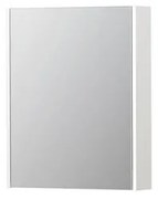 INK SPK2 Spiegelkast - 60x14x74cm - 1 deur - dubbelzijdige Spiegel - schakelaar en stopcontact - MDF lak wit hoogglans 1105106