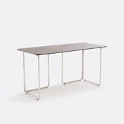 Bureau van glas en verchroomd staal Socer