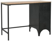 vidaXL Bureau 100x50x76 cm massief vurenhout en staal