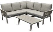 Saigon hoek loungeset 4 delig latte zand aluminium