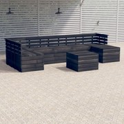 vidaXL 8-delige Loungeset pallet massief grenenhout donkergrijs