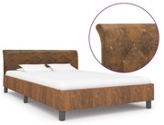 vidaXL Bedframe kunstsuède bruin 140x200 cm