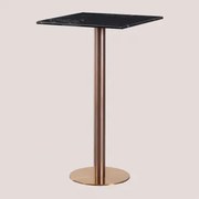 Hoge Vierkante Marmeren Bartafel (60x60 Cm) Cosmopolitan Zwart Marmer & Roségoud - Sklum