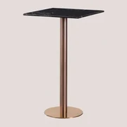 Hoge Vierkante Marmeren Bartafel (60x60 Cm) Cosmopolitan Zwart Marmer & Roségoud - Sklum