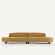 6-zits bank in linnen fluweel, Rosebury, ontwerp door Emmanuel Gallina