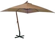 vidaXL Zweefparasol met paal 3x3 m massief vurenhout taupe