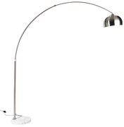 Booglamp staal met witte marmeren voet met kap staal - XXL Modern E27 Binnenverlichting Lamp