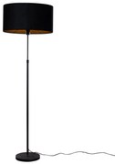 Vloerlamp zwart met ovale velours kap zwart 50cm - Parte Modern, Klassiek / Antiek E27 rond Binnenverlichting Lamp