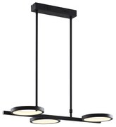Moderne hanglamp zwart incl. LED 3-staps dimbaar 3-lichts - Vivé