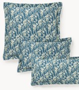 Katoensatijnen kussenhoes Leticia met bloemenprint