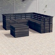 vidaXL 6-delige Loungeset pallet massief grenenhout donkergrijs