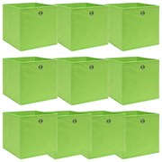 vidaXL Opbergboxen 10 st 32x32x32 cm stof groen