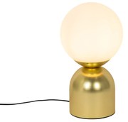 Hotel chique tafellamp goud met opaal glas - Pallon TrendHotel chique E27 bol / globe / rond Binnenverlichting Lamp