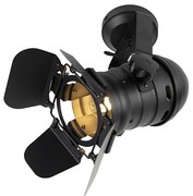 Smart studioSpot / Opbouwspot / Plafondspot zwart draai- en kantelbaar incl. Wifi A60 - Movie Industriele / Industrie / Industrial E27 cilinder / rond rond Binnenverlichting Lamp