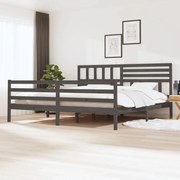 vidaXL Bedframe massief hout grijs 180x200 cm 6FT Super King