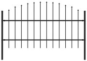 vidaXL Tuinhek met speren bovenkant (0,75-1)x1,7 m staal zwart