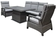 Dallas stoel bank dining loungeset verstelbaar 4 delig verstelbare tafel antraciet