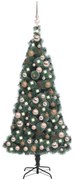 vidaXL Kunstkerstboom met LED's en kerstballen 120 cm PVC en PE groen