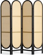 VEVOR kamerverdeler met 4 panelen, handgeweven rotan privacyscherm, opvouwbare kamerverdelers met scharnieren, draagbare en vrijstaande kamerverdelers voor kamerscheiding, woonkamer, slaapkamer