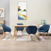 vidaXL Eetkamerstoelen 4 st stof blauw