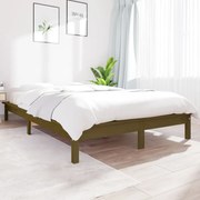 vidaXL Bedframe massief grenenhout honingbruin 140x200 cm