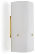 Wandlamp in messing en geribbeld glas, Danny
