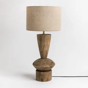 Tafellamp Van Mangohout Keysburg Beige – Linnen - Sklum