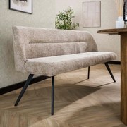 Eetkamerbank Zandkleur Stof Met Ruitstiksel