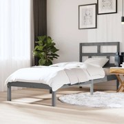 vidaXL Bedframe massief hout grijs 75x190 cm 2FT6 Small Single