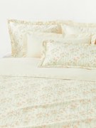 Katoensatijnen dekbedovertrek Leticia met bloemenprint