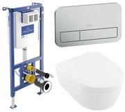 Villeroy & Boch Avento pack wandcloset - directflush - diepspoel - zitting softclose & quickrelease - met inbouwreservoir - Bedieningsplaat edelmat - wit glans 92242700 / 92249069 / 5656HR01