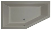 Xenz Society 160 ligbad - 160x90cm - met overloop - zonder afvoer - Hoekopstelling links - Acryl Cement Mat 6881-06