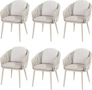 Eva dining tuinstoel latte rope Taste 4SO set van 6