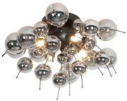 Design plafondlamp zwart met smoke glas 4-lichts - Explode Design G9 rond Binnenverlichting Lamp