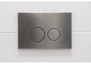 Qeramiq Push metalen drukplaat gunmetal met ronde knoppen voor o.a. UP320 inbouwreservoir