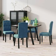 vidaXL Eetkamerstoelen 4 st fluweel blauw