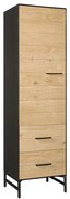 Tower Living Smalle Kast Eiken Met Metaal Linksdraaiend Lido - 55x45x190cm.