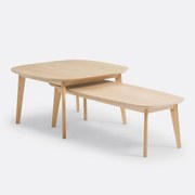 Set van eiken gefineerde salontafels, Janice