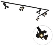 Modern railsysteem met 5 Spot / Opbouwspot / Plafondspots zwart 1-fase - Iconic Movie Modern GU10 Binnenverlichting Lamp