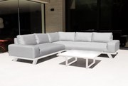 Flow. Easey lead chiné loungeset All Weather loungeset Lichtgrijs Sunbrella loungeset LoungesetHoek loungeset outdoor textiel - weerbestendig