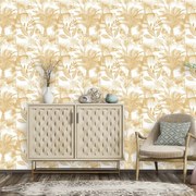 DUTCH WALLCOVERINGS Behang Kidatu oker en wit