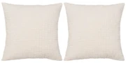 vidaXL Sierkussenset 60x60 cm velours gebroken wit 2-delig