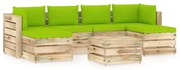 vidaXL 7-delige Loungeset met kussens groen geïmpregneerd hout