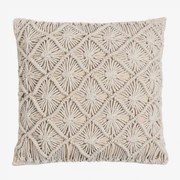 Senena Macrame Vierkant Kussen (45x45 Cm) Beige – Crème - Sklum