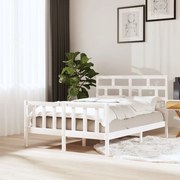 vidaXL Bedframe massief grenenhout wit 120x200 cm