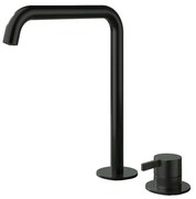 Hotbath Ace Wastafelmengkraan - hoog - opbouw - draaibare uitloop - 2gats - PVD - zwart geborsteld PVD AC023HMBP