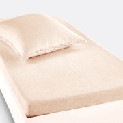 Hoeslaken in gewassen linnen, omslag 30 cm, Linot