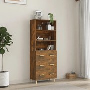 vidaXL Hoge kast bewerkt hout gerookt eikenkleurig