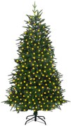 vidaXL Kunstkerstboom met LED's 210 cm PVC en PE groen